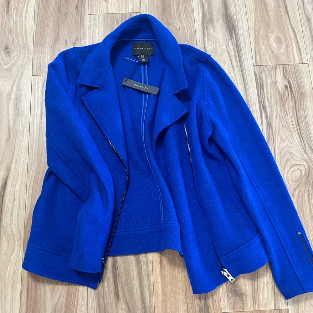 Tahari royal blue wool jacket